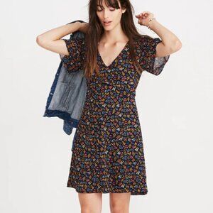 MADEWELL Cross-Front Mini Dress in Garden Party Size Large
